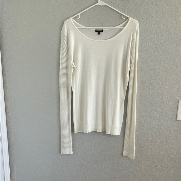 Express Cream Long Sleeve Sweater - Picture 1 of 4
